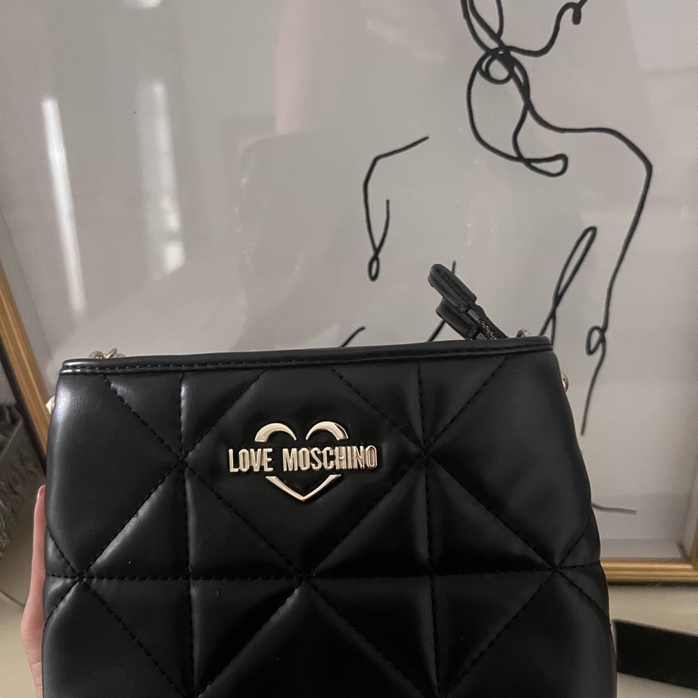 Love Moschino Black Quilted Clutch